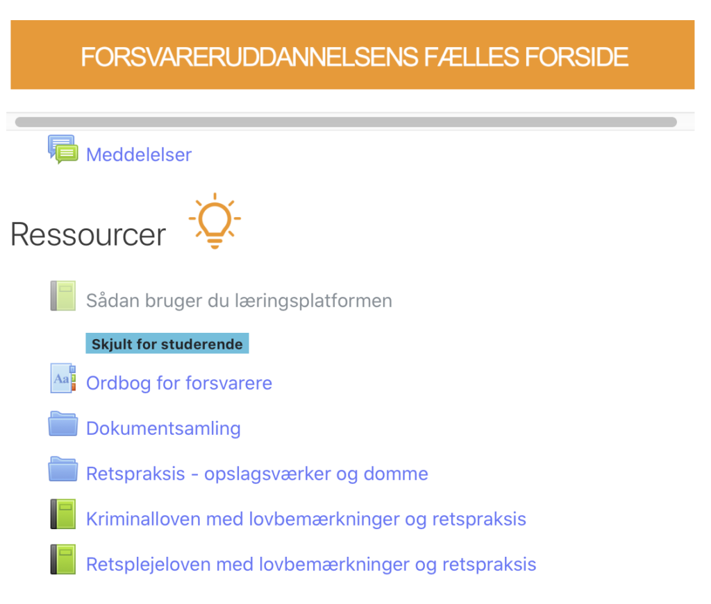 Forsvareruddannelsens fælles forside